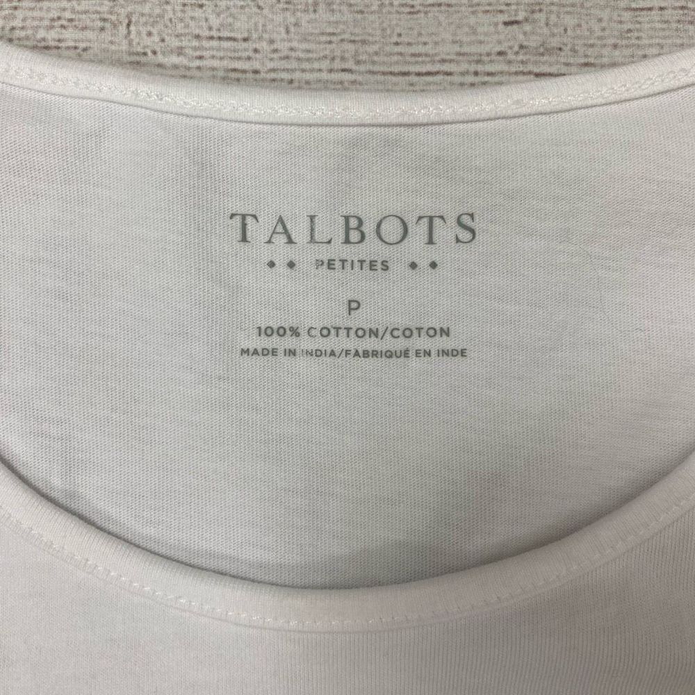 Talbots women S petite sleeveless tank top white w/textured embroidery design - Picture 6 of 9